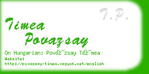 timea povazsay business card